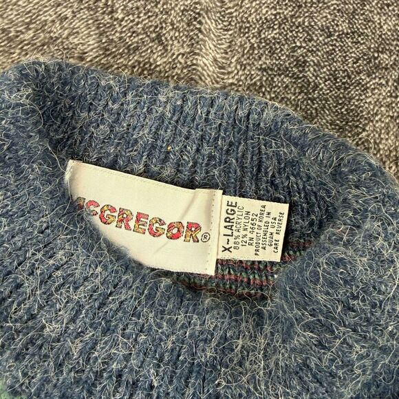 Vtg Mcgregor Fair Isle Nordic Multicolor Aztec Sweater Mock Neck Men's XL USA - Picture 4 of 11